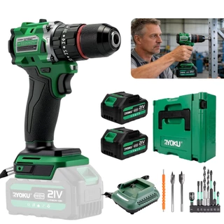 Broca De Impacto Sem Fio Escova RYOKU 13mm Com Duas Baterias Grátis