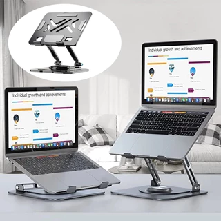 Suporte de Metal Ajustável Para Notebook 10 a 17" Dobrável 360° Giratório Reforçado Portátil Base Estável