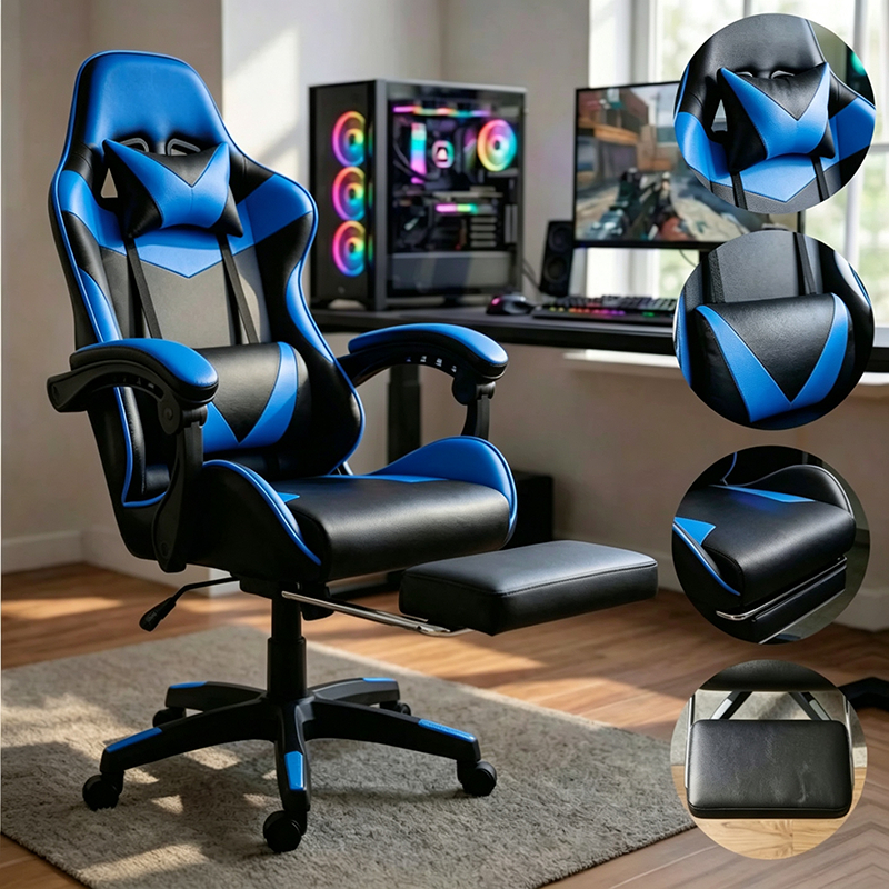 Cadeira Gamer Ergonômica Profissional Reclinável Confortável Com Rodinha Pés e Altura Ajustável para Escritório