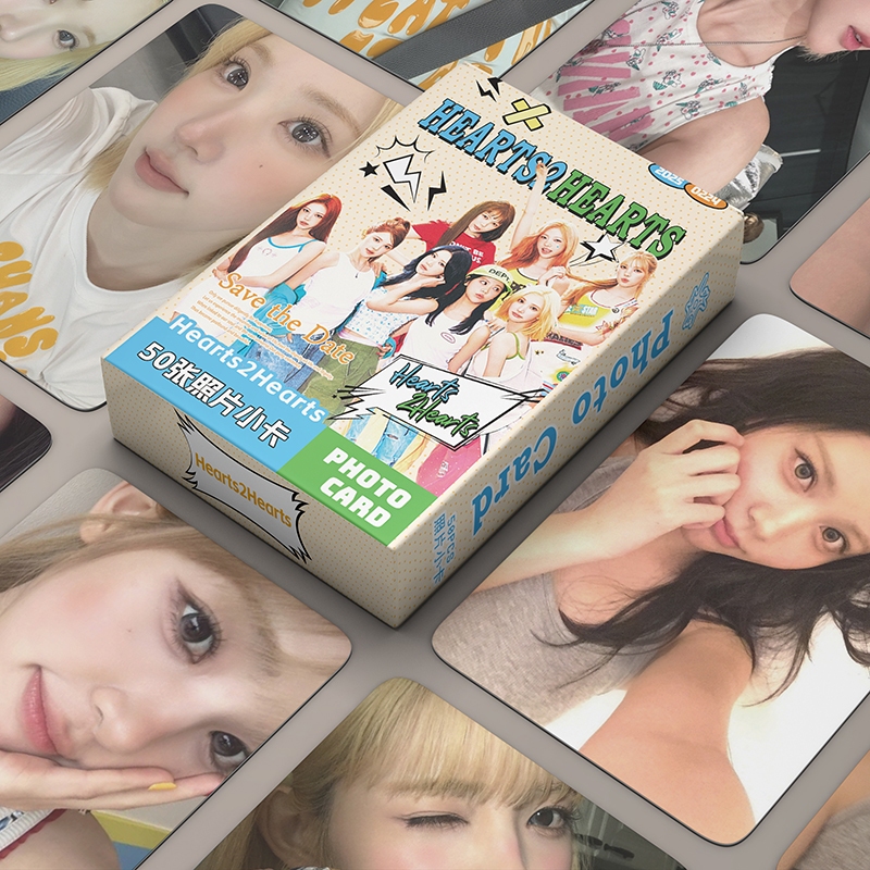 50 Pçs/Caixa Hearts2Hearts H2H Cartão Laser Photocard Holograma