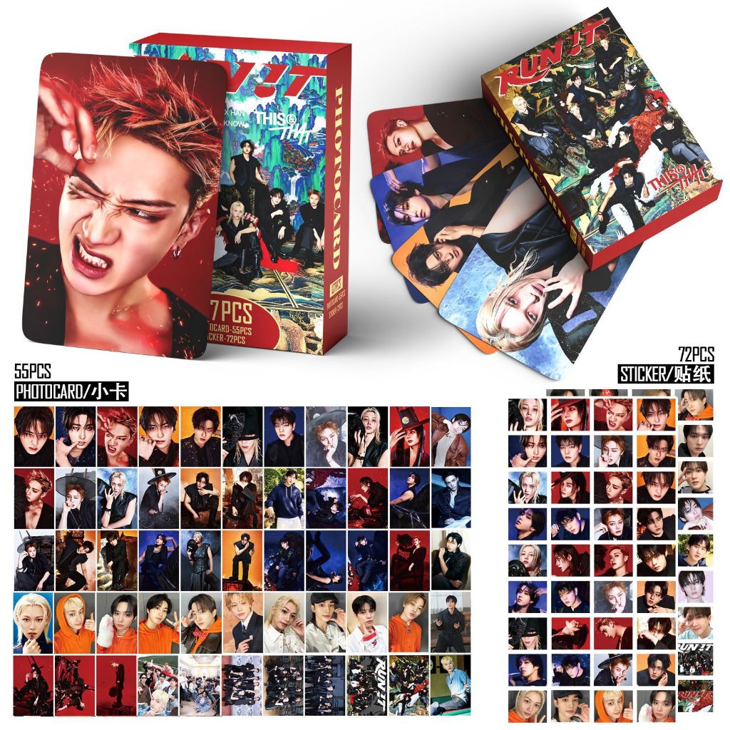 KPOP 55 Pçs/Caixa Stray Kids RUN IT DO KARMA Hollow Mixtape HOP