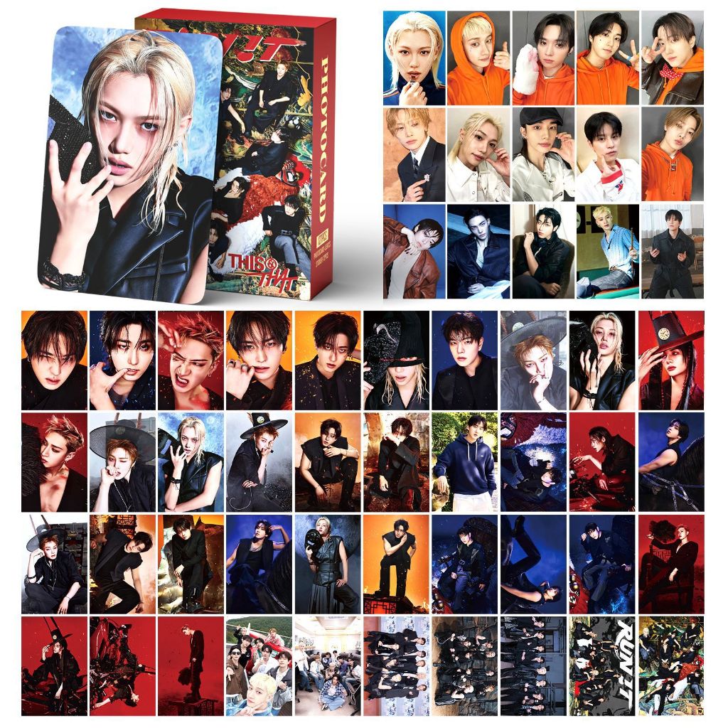 KPOP 55 Pçs/Caixa Stray Kids RUN IT DO KARMA Hollow Mixtape HOP