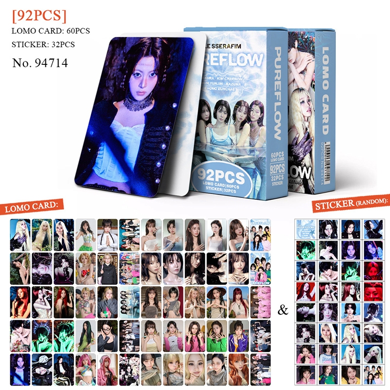50-124pcs LE SSERAFIM Photocards SPAGHETTI Holográfico LOMO Cartão