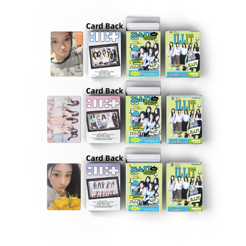 50pcs/box KPOP ILLIT Cartão Laser Cartões Fotográficos | Shopee Brasil