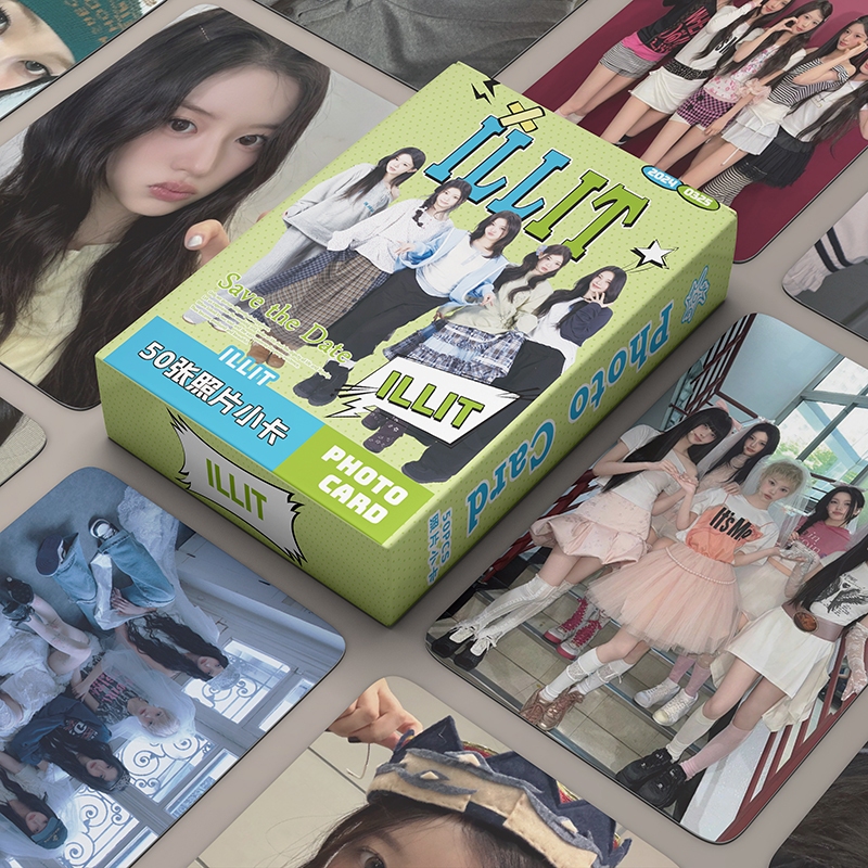 ILLIT kpopmerch SHOPEE 50枚 50pcs/box KPOP ILLIT Cartão Laser Cartões Fotográficos | Shopee Brasil
