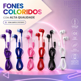 Fone de Ouvido Estéreo com Fio 3,5mm - Compatível com Múltiplos Dispositivos