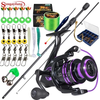 Sougayilang 1.8M UL Conjunto Combinado De Vara De Pesca E Carretel 5.2: 1 De Alumínio De Alta Velocidade Kit