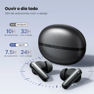 HAYLOU Flowbuds N50 Fone Bluetooth Sem Fio | ANC 54dB + 6 Microfones HD Call | IPX5 Fone De Ouvido