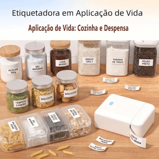 Impressora De Etiquetas Bluetooth Portátil Modelo L12-Inclui 1 Rolo De Papel De Etiqueta Térmica Grátis