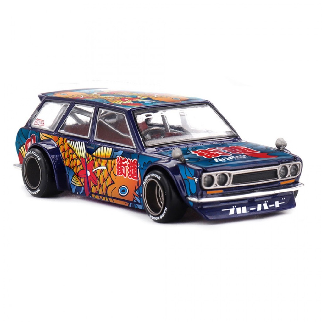 Mini GT x KAIDO House KHMG248 1/64 Datsun 510 Wagon Koi V1 Carro
