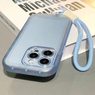 Capa De Telefone Transparente Macia E Fofa Com Alça De Pulso Compatível iPhone 18 17 16 15 14 13 12 11 Pro Max Plus