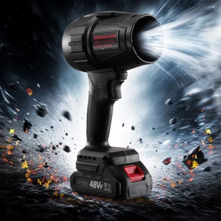 Soprador Turbo Sem Fio 48V Alta Potência Bivolt, 2 Baterias Recarregáveis com Caixa de Papelão para Trabalhos