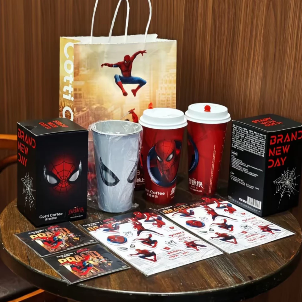 2026 Café Cotti x Copo Para Mudança De Frio Do Homem-Aranha| Que Muda De Cor + Ímã De Geladeira Produto De Fil