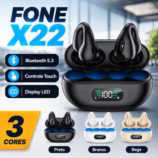 Fones De Ouvido Sem Fio X22 Bluetooth 5.3 Controle Por Toque Fones De Ouvido Com LED Fones De Ouvido Esportivos