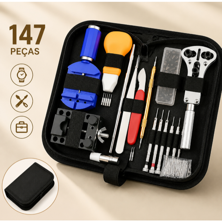 Kit 147 Pcs De Ferramentas Relojoeiro Conserto De Relógio Manutenção estojo de Ferramentas kit de conserto para Relógio