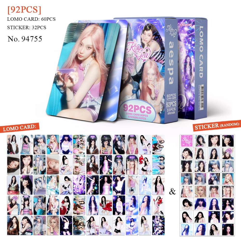 92 Pçs/set Kpop Idol AESPA KARINA LOMO Cartão Postal Para Coleções