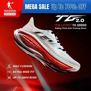Tênis De Corrida Masculino Qiaodan TG 2.0, Estável, Grosso, Almofada Rocker, Leve, Treinamento De Longa Distância,