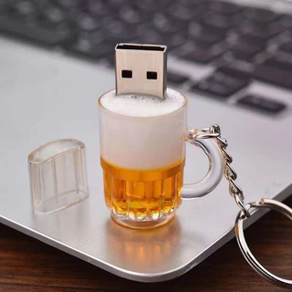 Unidade Flash USB 1GB 2GB 4GB 8GB 16GB 32GB 64GB 128GB 1TB 2TB Garrafa De Cerveja Amarela 2.0