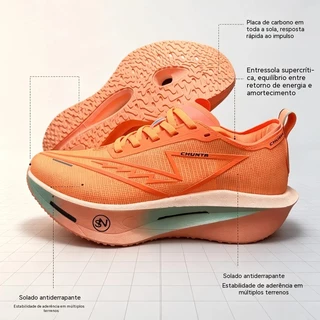 Tênis De Corrida Com Placa De Carbono CHUNTA, Malha Respirável, Absorção De Choque, Profissional Unissex Para Treinam