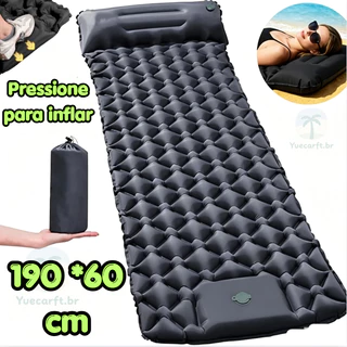 Colchão Inflável Camping 190cm Com Travesseiro Almofada De Viagem,Bomba Embutida