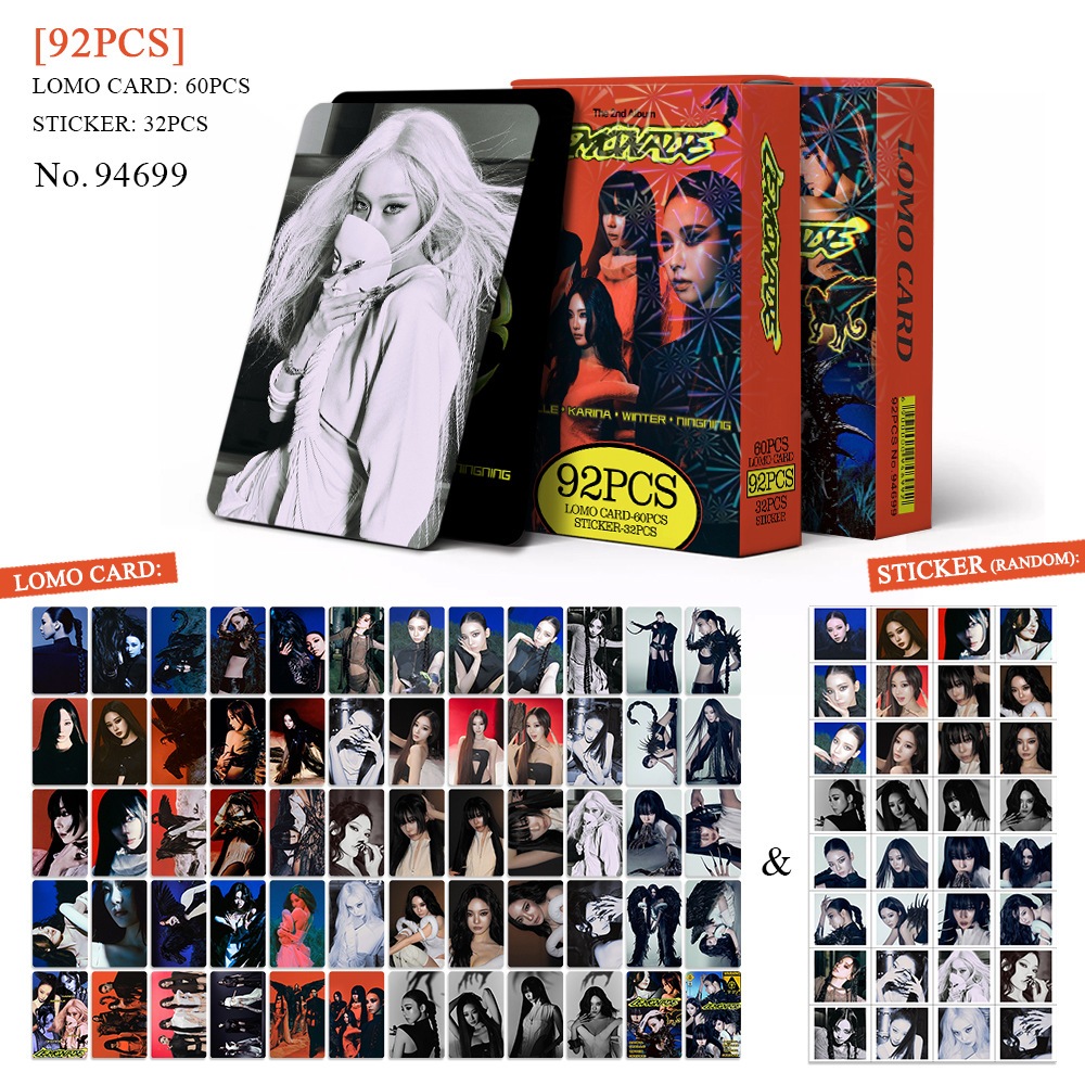 92 Pçs/set Kpop Idol AESPA KARINA LOMO Cartão Postal Para Coleções