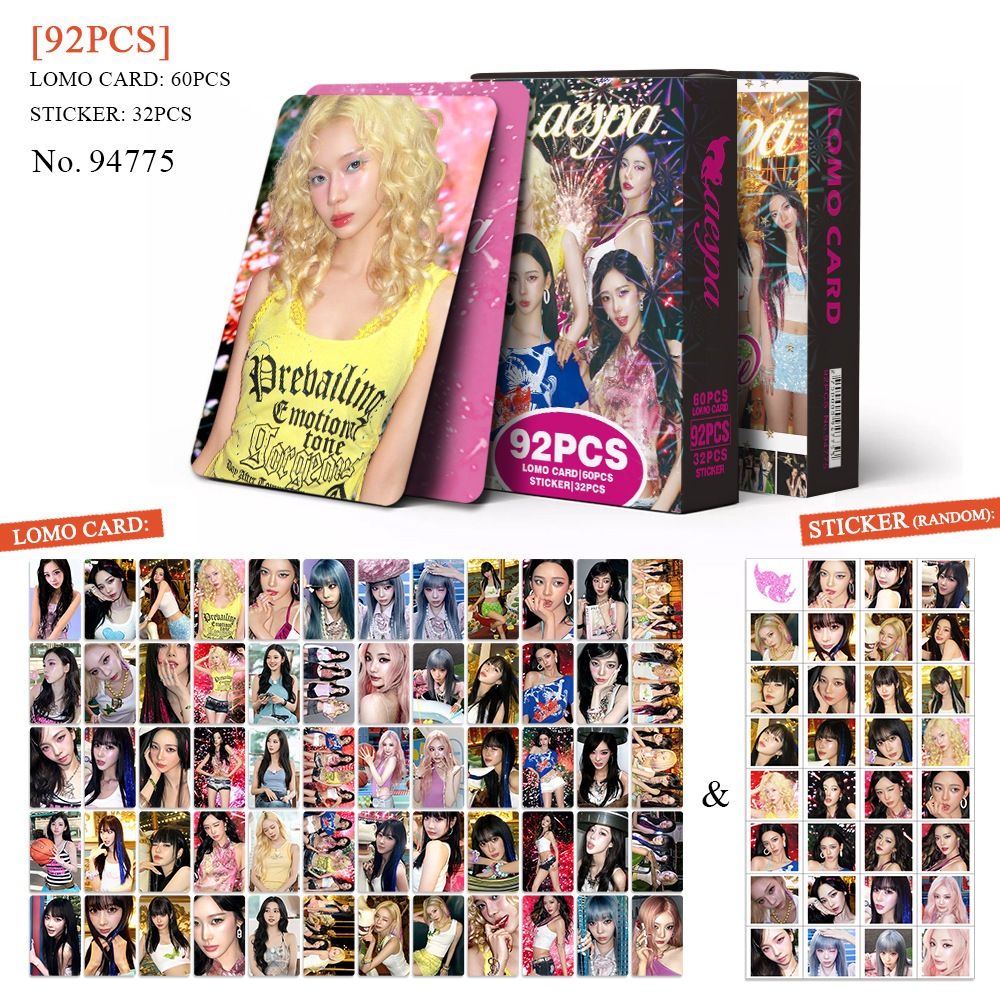 92 Pçs/set Kpop Idol AESPA KARINA LOMO Cartão Postal Para Coleções