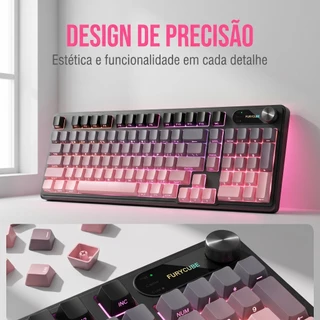 Teclado Semimecânico de 98 Teclas com Luz RGB e Teclas Silenciosas Funciona em PC e Notebook
