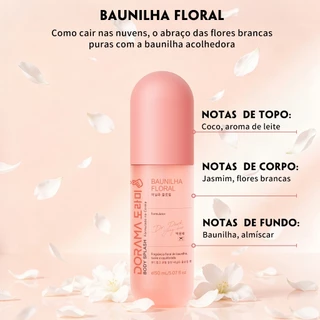 DORAMA Body Splash Desodorante Colônia Feminino 150ml Fragrância Fixação Prolongada Uso Dia e Noite