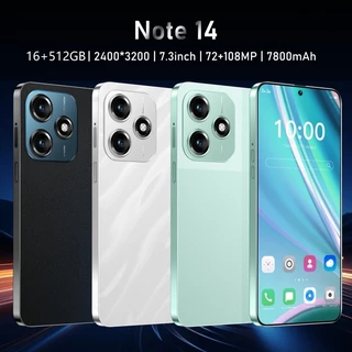 Note14 Celular 7.3Polegadas Android Smartphone 16+512GB