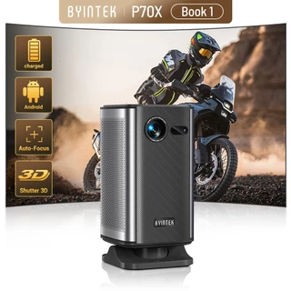 BYINTEK P70X Book 1 DLP Mini Projetor Portátil Com Bateria Embutida 4K Suporte 3D Wifi Para Filme Ao Ar Livre