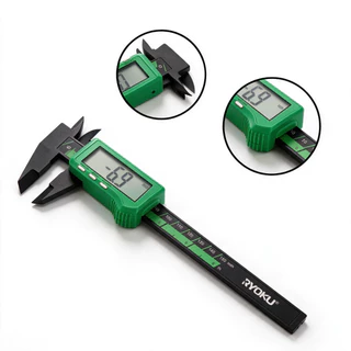 Paquímetro Vernier com Display Digital de fibra de carbono RYOKU - leve de alta precisão, leitura rápida, portátil duráv
