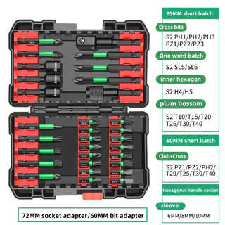 Kit 31 Pontas Bits Super Magnética Ponteira S2 steel Parafusadeira