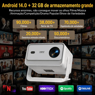 XGODY Gimbal A6PRO 4K Projetor Foco Automático 700ANSI 18000 Lumens Android 14 WiFi De Filme De Vídeo