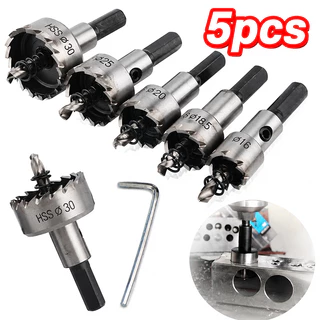 Kit 5 Brocas De Serra Furos Copo De Metal 16/20/25/30/32mm jogo ferramentas completo metalurgica
