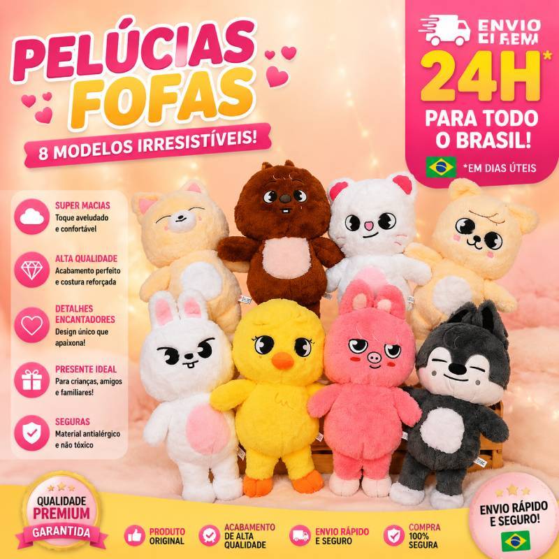 🔥Envio em 24h 50cm Kpop Idol Stray Kids Skzoo FM JINRET BBOKARI