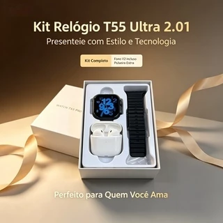 Envio Local À Prova De T55 Pro Max SmartWatch Monitor De Frequência Cardíaca TWS Headset 2 Em 1 1.7 Polegadas Multi -