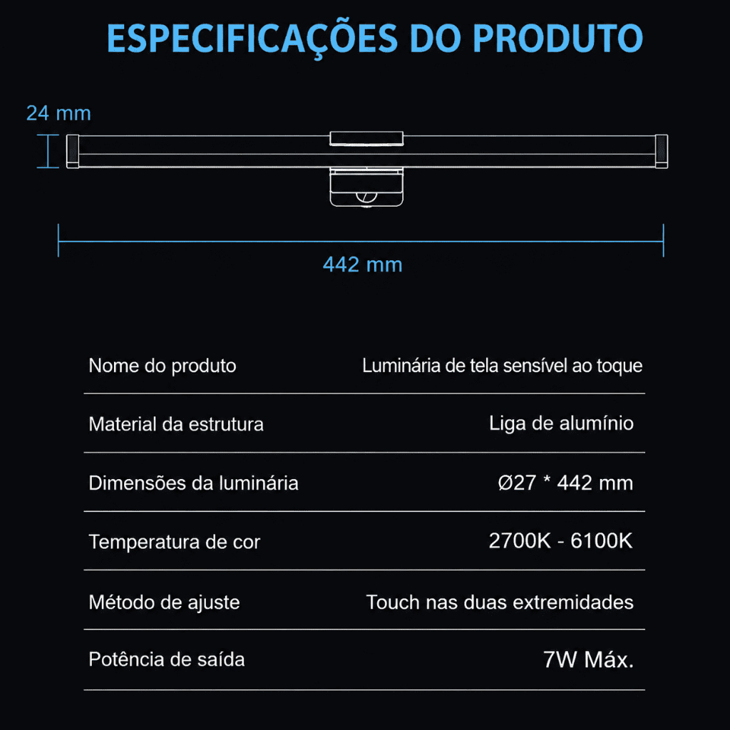 Luz de Tela RGB para Monitor com Toque – Iluminação Gamer e Proteção para os Olhos — imagem 2