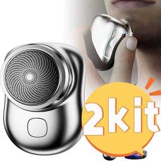 2 Mini Barbeador Elétrico Portátil À Prova D'água TYPE-C Aparador De Barba De Bolso