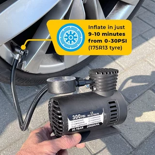 Mini Compressor de Ar Automotivo 12V 300 PSI para Encher Pneus, Bolas e Bicicletas
