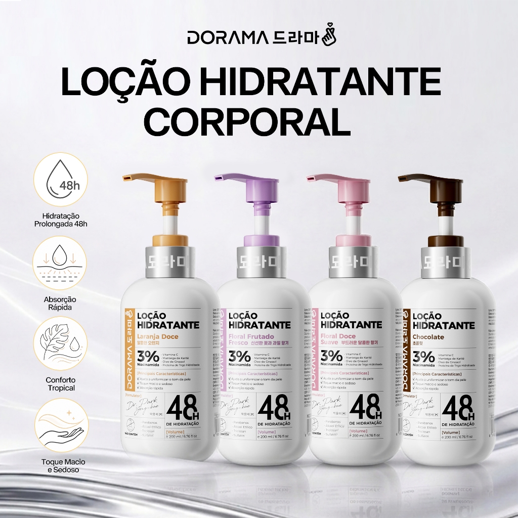 DORAMA Loção Hidratante Corporal Niacinamida 3% e Vitamina C ...