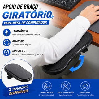 Apoio Ergonômico Para Antebraço Com Fixação Em Mesa De Gamer Computador Notebook