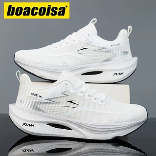 boacoisa Tênis Branco Unissex Com Sola De Placa De Carbono Corrida Ultraleve E Respirável Para Homens/Mulheres/Crianças