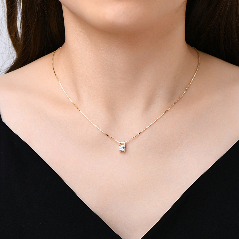 IOGOU 925 Prata Esterlina 0.5 Quilates Moissanite Pingente Colar Para ...