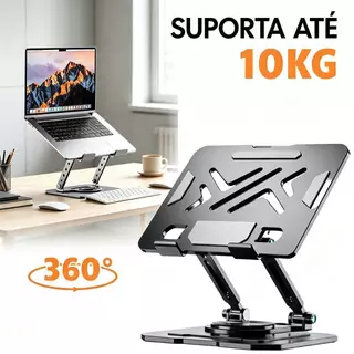 Suporte de Metal Novo Modelo Ajustável Para Notebook 10 Ate 17" Giratória de 360°
