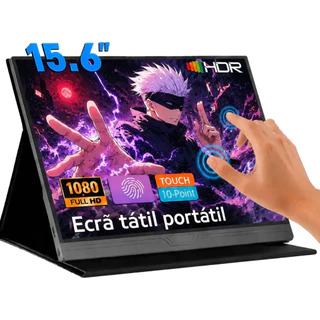 Monitor Portátil Full HD 15,6 Polegadas Tipo-C HDMI USB com Capa protetora para Jogos e Trabalho