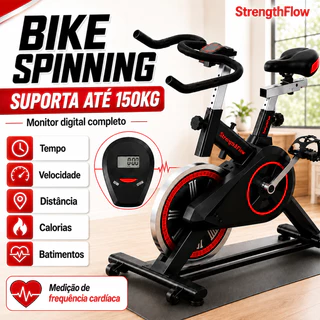 Bicicleta Bike Ergometrica Spinning Academia Fitness Profissional 150kg
