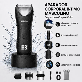 Aparador Pelos Masculino IPX7 Impermeável Corpo Inteiro Virilha Axilas Recarregável