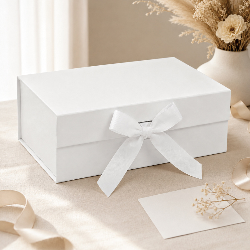 caixa de presente dobrável rígida preta de 26*19*8cm com ímã, branco opcional da cor do cetim,Flip flip caixa de present