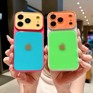 Adequado para iPhone14/15/16/17 Acrílico Brilhante Dopamina Cor Grande Janela Capa de Telefone