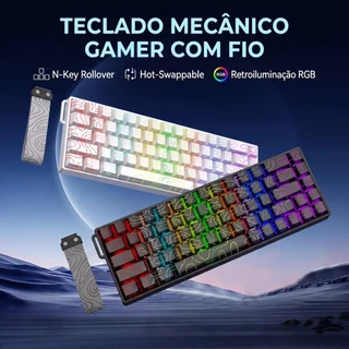 Teclado Mecânico Para Jogos De 68 Teclas, Impressas Na Lateral Do Contorno, Retroiluminação RGB,Compacto Hot-Swappab